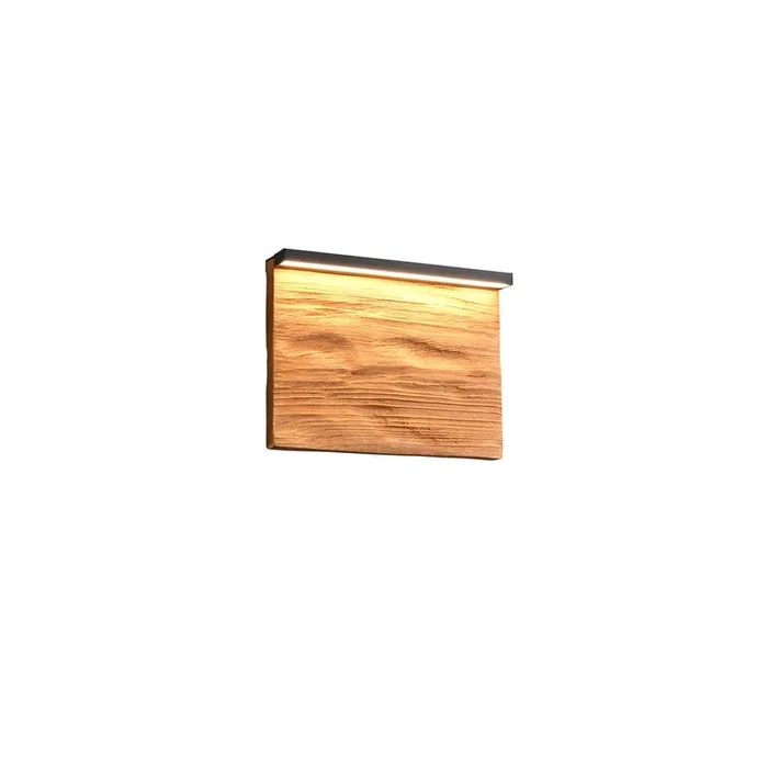 Trio – Design-Wandleuchte Kalea schwarz mit Holz 20cm
