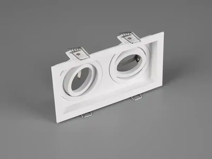 Trio Leuchten Eckiger 2-flammiger Deckeneinbaustrahler KENAI Weiß, schwenkbar 17,2 x 9,2cm Gleich Bestellen