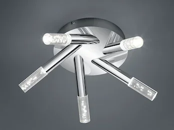 Trio Leuchten LED BAD Deckenleuchte BOLSA, Chrom, Acryl Transparent klar, Ø 41cm