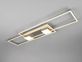Trio Leuchten LED Deckenleuchte ALBANY Silber mit Fernbedienung dimmbar, Breite 100cm
