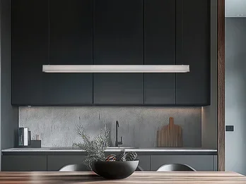 Trio Leuchten LED Pendelleuchte WALLACE dimmbar & höhenverstellbar, Schwarz Silber, B: 112,5cm