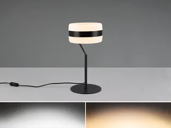 Trio Leuchten LED Tischlampe DIOS dimmbar, Lichttemperatur einstellbar, Schwarz, Höhe 30cm