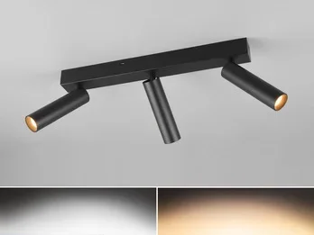 Trio Leuchten Moderner LED Deckenstrahler AMBALA dimmbar 3-flammig Schwarz, Breite 44cm