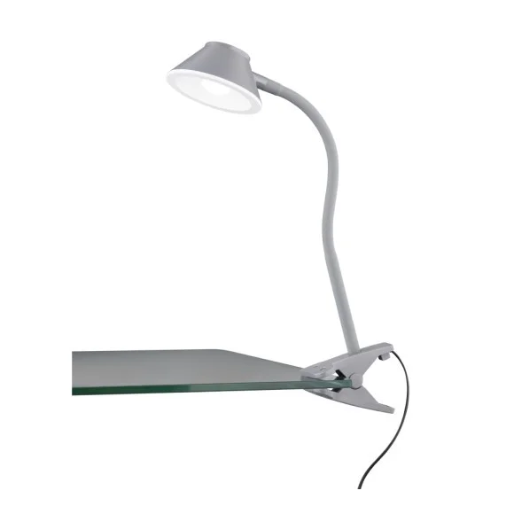 Trio R22191287 LED Lampe mit Clip Berry 1×3,5W | 400 lm | 3000K | IP20 – Kabelschalter, flexibler Arm, Kunststoff, Titanium