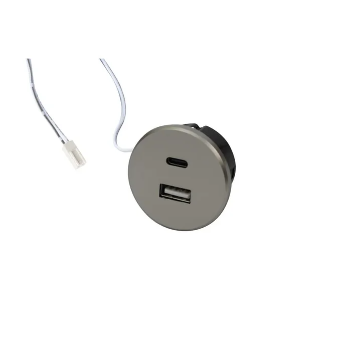 USB Steckdose, 24 V, IP20, edelstahl