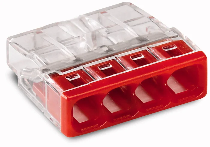 WAGO Serie 2273 – COMPACT-Verbindungsdosenklemme – 4×2,5mm (100 Stück) rot