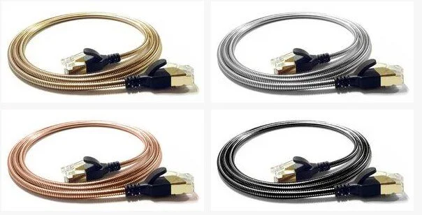wantecWire armored, FTP CAT6a, 3,8mm, silber, Länge 0,3m