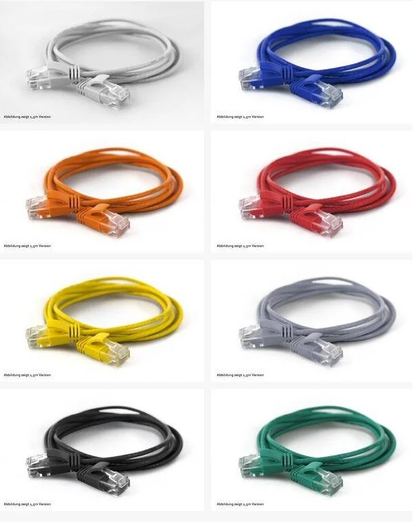 WantecWire UTP, extra dünnes Patchkabel CAT6a, d=2,8mm, schwarz, Länge 1,50 m