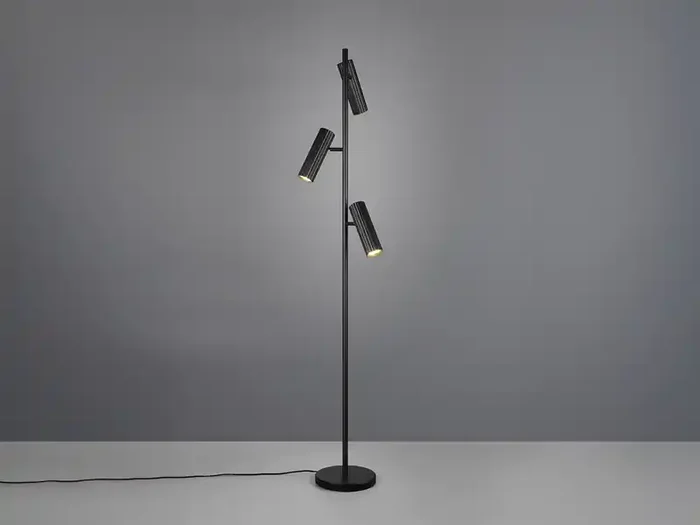 Wochenendangebot meineWunschleuchte Moderne LED Stehleuchte mit 3 schwenkbaren Spots, Schwarz, Höhe 150cm