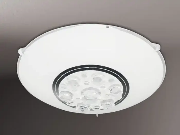 Wofi Kleine LED Deckenleuchte NOA Glas weiß mit Kristall Ø 25cm Mengenrabatt