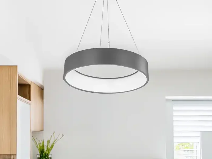 Wofi LED Ring Pendelleuchte PURE Metallschirm Grau, Ø 45cm Angebot
